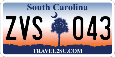 SC license plate ZVS043