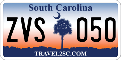 SC license plate ZVS050