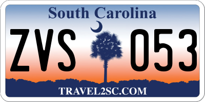 SC license plate ZVS053