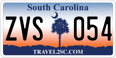 SC license plate ZVS054