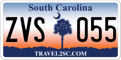 SC license plate ZVS055