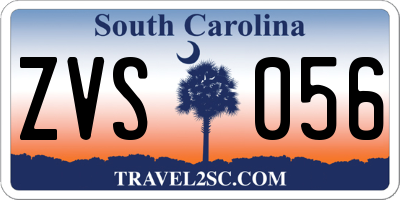 SC license plate ZVS056