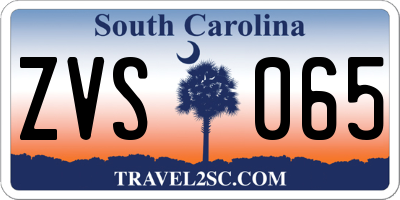 SC license plate ZVS065