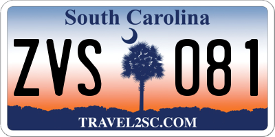 SC license plate ZVS081