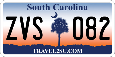 SC license plate ZVS082