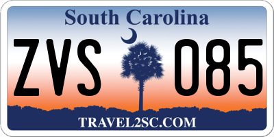 SC license plate ZVS085