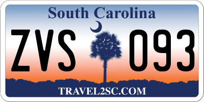 SC license plate ZVS093