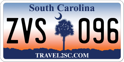 SC license plate ZVS096