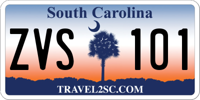 SC license plate ZVS101