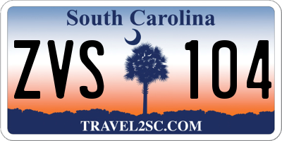 SC license plate ZVS104