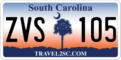 SC license plate ZVS105
