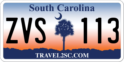 SC license plate ZVS113