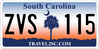 SC license plate ZVS115