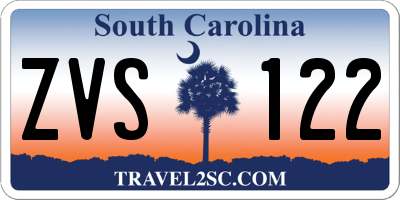 SC license plate ZVS122
