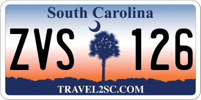 SC license plate ZVS126