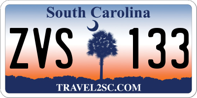 SC license plate ZVS133