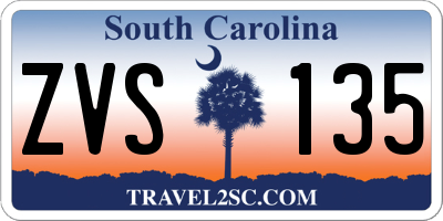 SC license plate ZVS135