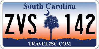 SC license plate ZVS142