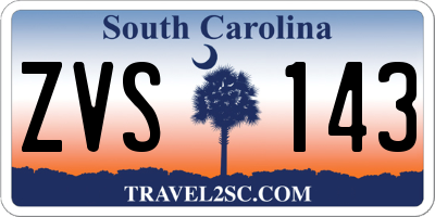 SC license plate ZVS143
