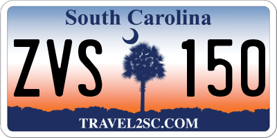 SC license plate ZVS150