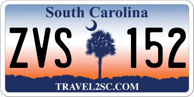 SC license plate ZVS152