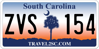 SC license plate ZVS154
