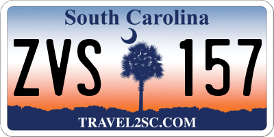 SC license plate ZVS157