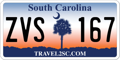 SC license plate ZVS167
