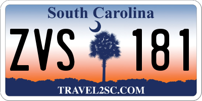 SC license plate ZVS181