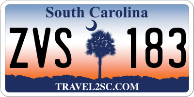 SC license plate ZVS183