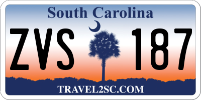 SC license plate ZVS187