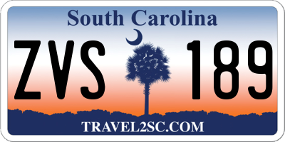 SC license plate ZVS189