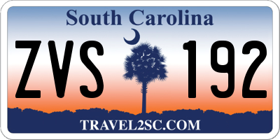 SC license plate ZVS192