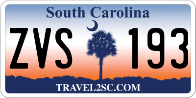 SC license plate ZVS193