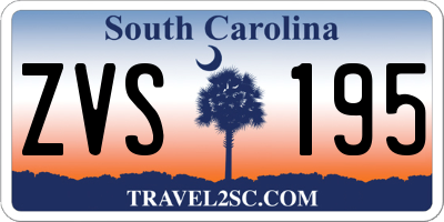 SC license plate ZVS195
