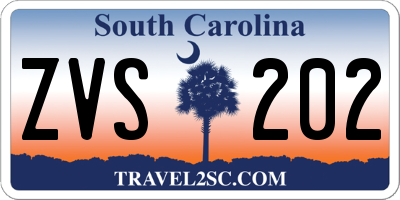 SC license plate ZVS202