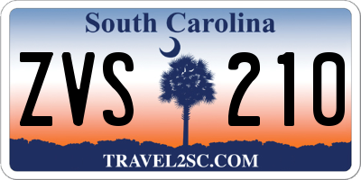 SC license plate ZVS210