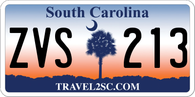 SC license plate ZVS213
