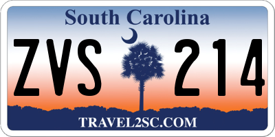 SC license plate ZVS214