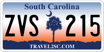 SC license plate ZVS215