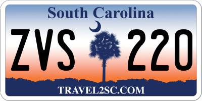 SC license plate ZVS220