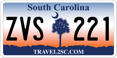 SC license plate ZVS221