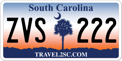 SC license plate ZVS222