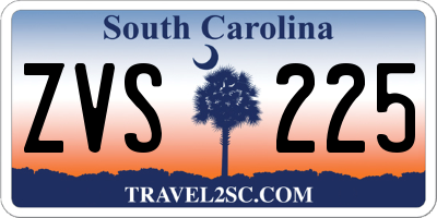 SC license plate ZVS225