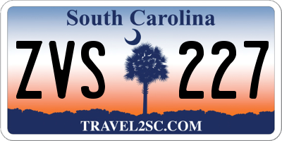 SC license plate ZVS227