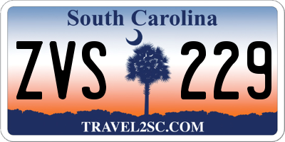 SC license plate ZVS229