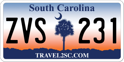 SC license plate ZVS231