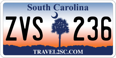 SC license plate ZVS236
