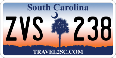 SC license plate ZVS238