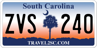 SC license plate ZVS240